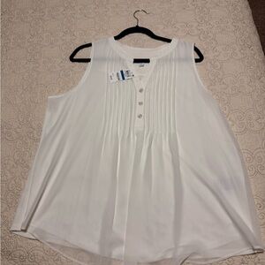 Charter Club XL Cream Sleeveless Blouse